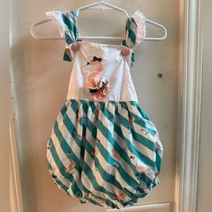 Lil Cactus Flamingo Ruffle Butt Romper